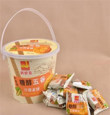 无糖食品 耕健斋 无糖糕点 桶装610g豆蓉素饼 糖醇五谷 四种口味