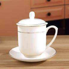 定做陶瓷茶杯 高白瓷手绘泡茶水杯 办公室会议礼品杯定制
