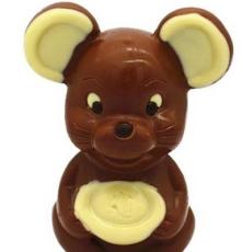 厂家定制 十二生肖之鼠造型3D中空巧克力100g 批发