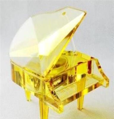 厂家直销靓丽水晶音乐盒 水晶音乐盒钢琴 水晶工艺品 来样定做