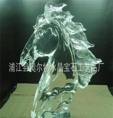 现货 水晶 水晶工艺教师节礼品 大号水晶马头A