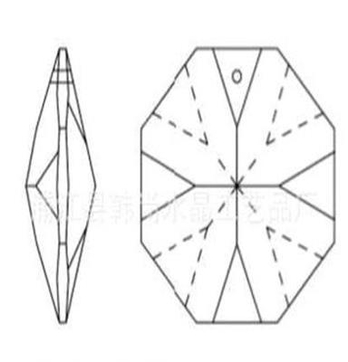 最佳品质：大小八面 一等品14#双孔透明水晶八角珠！！！