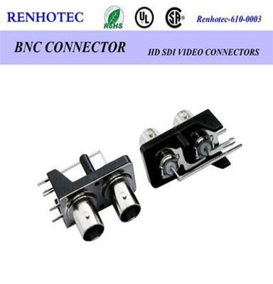 BNC2*1音视频插头 全铜BNC多孔射频同轴连接器