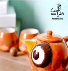 手绘陶瓷茶具套装创意猫头鹰系列餐具 礼品茶具