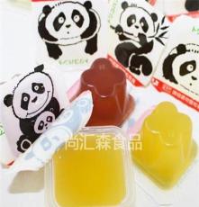 台湾进口零食品盛香珍熊猫熊果味布丁果冻综合口味水果味12斤/箱