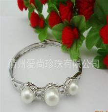 款式独特 珍珠手饰 光泽好 铜镀白K 多种颜色可选 送包装 做礼物