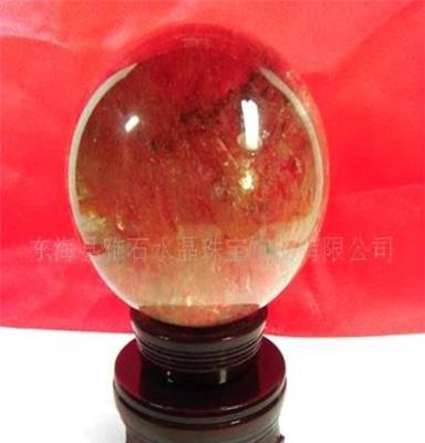 一物一图 天然茶发晶球11.3l厘米，水晶摆件，水晶礼品