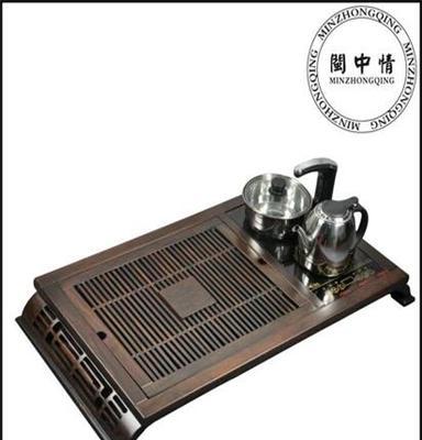 黑檀茶盘P0022 进口黑紫檀茶盘整套电磁炉功夫茶具特价批发LOGO