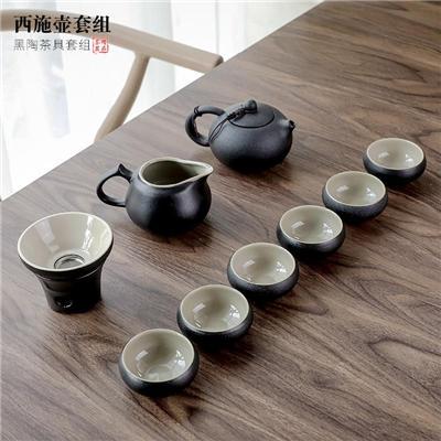 新款黑陶瓷茶具 多款规格可选 节庆礼品陶瓷茶具