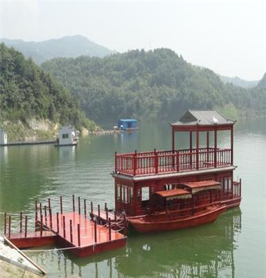 厂家供应电动木船观光船 景区特色水上餐厅船 公园游船旅游船客船