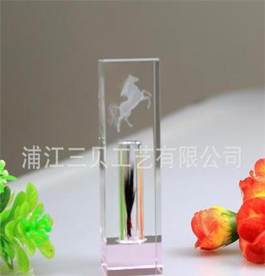 批发 马年水晶 水晶胎发章 内雕印章 底彩印章 生肖内雕马 粉色