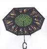 热卖创意双层遮阳伞太阳伞 免持手柄反向伞汽车晴雨伞广告伞