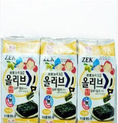 韩国进口紫菜 ZEK橄榄油烤海苔12g*24袋/箱 儿童休闲零食品批发