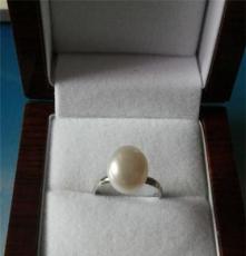 2104韩版新款天然珍珠戒指 10mm戒指批发 可调整开口 一盒36个