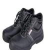 英国FunTownShoes 6202钢包头，真皮，防滑安全工作鞋 黑色