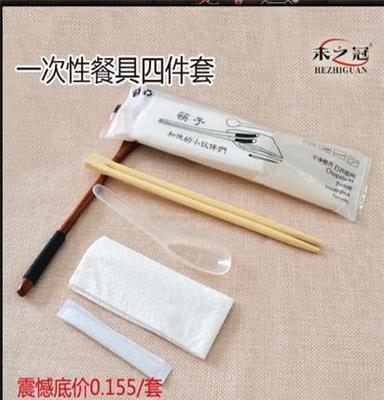 聚点环保 次性筷子四组合餐具四件套竹筷订，广告商标LOGO