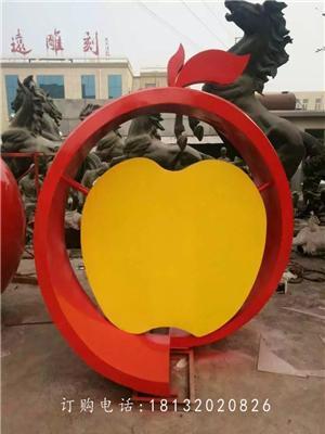 不锈钢苹果雕塑，广场不锈钢雕塑