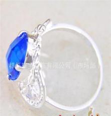 厂家直销925银蓝晶石戒指 多种颜色混批首饰品 水晶戒指批发 新款