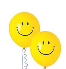 厂家直销12寸加厚黄色笑脸气球 儿童生日派对气球 经典黄色笑脸