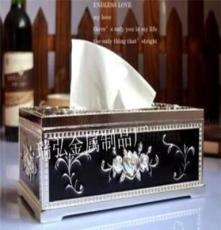 锌合金滴胶银玫瑰纸巾盒 ktv 酒店用品