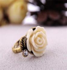 韩国饰品批发 情人礼物 复古 浪漫 玫瑰花 戒指指环 手饰 女