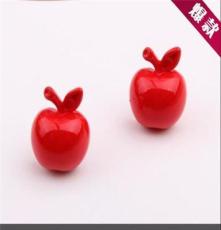 E0462101 厂家 4.2元爆款 韩版 可爱精致烤漆红苹果耳钉耳饰