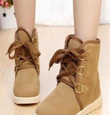 2013新款 韩版系带纯色保暖雪地靴 糖果色女士雪地靴 时尚中筒靴