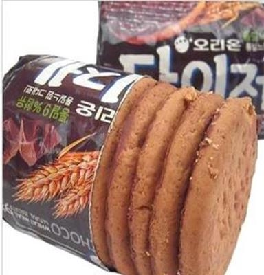 进口韩国食品 韩国好丽友巧克力消化饼干 全麦饼干158g