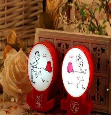 银之优品 led浪漫情侣小夜灯 情侣庆祝礼品 光控led小夜灯