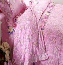 床上用品 纯棉印花床品套件 韩版花边四件套公主床品特价