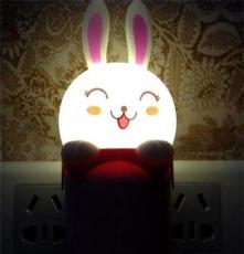工厂直销 自动感应LED卡通小夜灯 礼品定做加印logo 兔形头