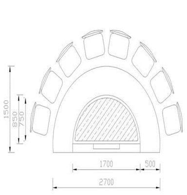 半圆形八人座铁板烧设备