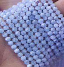 天然水晶DIY手工串珠批发 天然4A级海蓝宝宝石散珠半成品