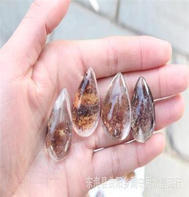 天然水晶 绿幽灵挂坠 招财辟邪 绿红幽灵吊坠招财转运