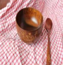 雅福 天然木餐具套装 木碗木勺套装 原木餐具 爱情套装
