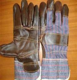 厂家生产 牛皮焊工手套 电焊手套 家私皮深色驳掌 外贸款劳保手套