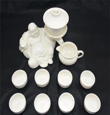 T00005 开心弥勒 天之际白色骨瓷茶具 茶具套装