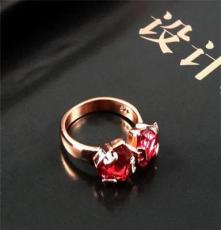 时尚戒指 宝石饰品 玫瑰金戒指 指环 高质量电镀 韩国 925银手饰