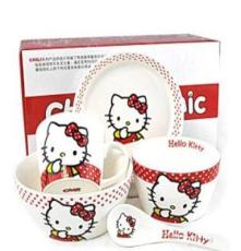 儿童卡通陶瓷碗 Hellokitty餐具套装 凯蒂猫KT餐具礼品套装