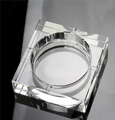 厂家定制方形经典水晶烟灰缸 水晶工艺品摆件 10cm水晶烟缸批发
