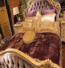 法式紫色浪漫12件套床品 高档出口仿真丝绒布奢华床上用品批发
