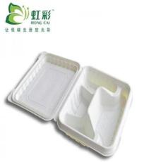 厂家直销供应一次性餐具四格连体白绿餐盒
