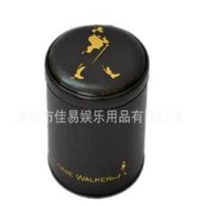 johnnie walker皮革色盅 黑色酒店KTV色盅 皮革骰盅 皮革篩盅