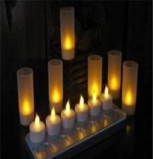 高档12座LED充电蜡烛灯 电子蜡烛 咖啡厅酒吧浪漫蜡烛 送杯罩