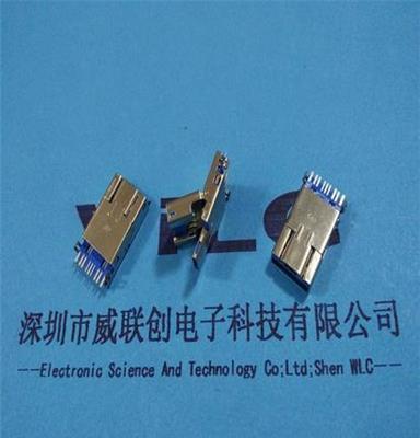 沉板 3.0USB公头 二合一OTG 掀盖公头 插件式 蓝胶 9P LPC