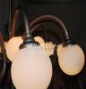 铁艺玻璃灯具定做 15头奶白圆球玻璃吊灯 自由升降吊灯