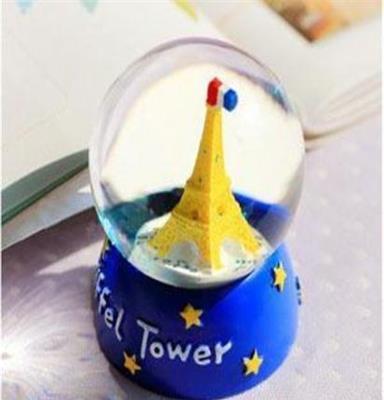 日式zakka创意彩色埃菲尔铁塔迷你树脂摆件 水晶球SZ2013078