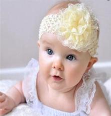 2014新款欧美儿童流行发带 宝宝发饰蕾丝花针织头带 7色批