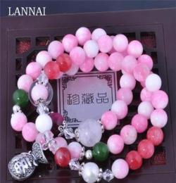 LANNAI 歐美新款純銀福袋手飾天然水晶手鏈批發(fā)兩圈廠家直銷