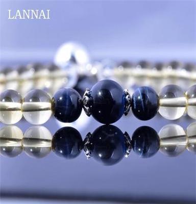 LANNAI 欧美正品925纯银黄水晶手饰厂家直销天然水晶手链批发